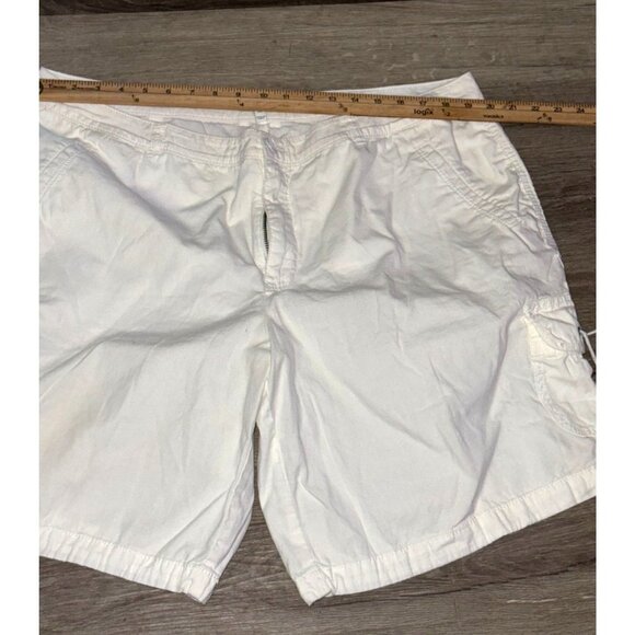 Fashion Bug Womens White Drawstring Cargo Shorts Size 22W Relaxed Fit 100% Cotto - Picture 6 of 6